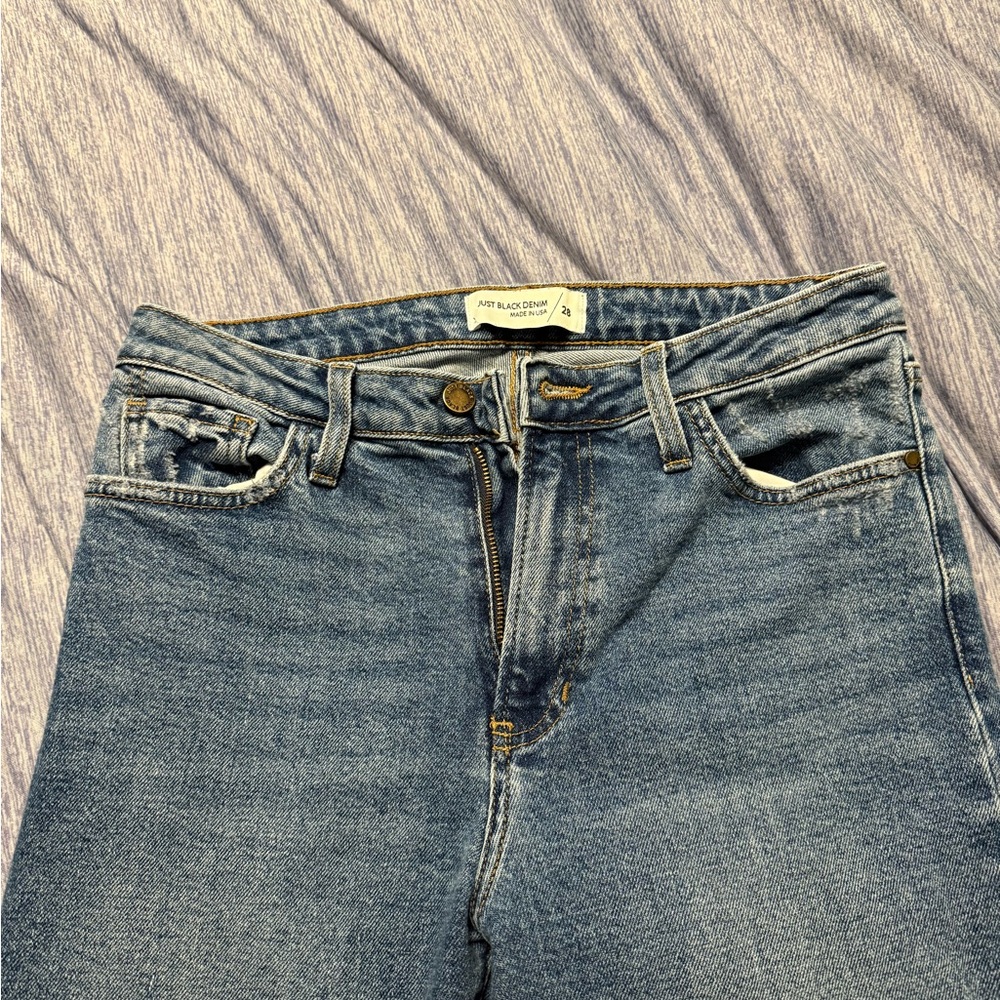 Just Black Women's Straight Leg Blue Jeans